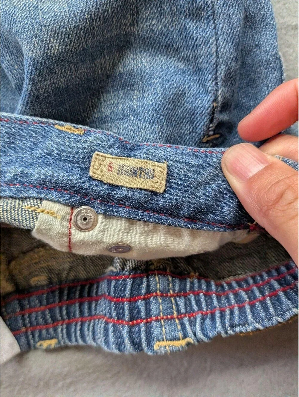 Polo Ralph Lauren Jeans Boys 3-6 Months Blue Denim Elastic Waist Snap Ankle